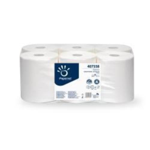 PAPERNET ASCIUGAMANI IN ROTOLO AUTOCUT DI PURA CELLULOSA 2 VELI 105MT ALTEZZA STRAPPO 20 CM BIANCO CONF 6 PZ.